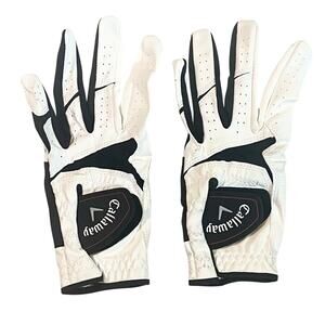 2 Callaway XTT Xtreme White/Black Golf Gloves Mens Medium Left Hand New